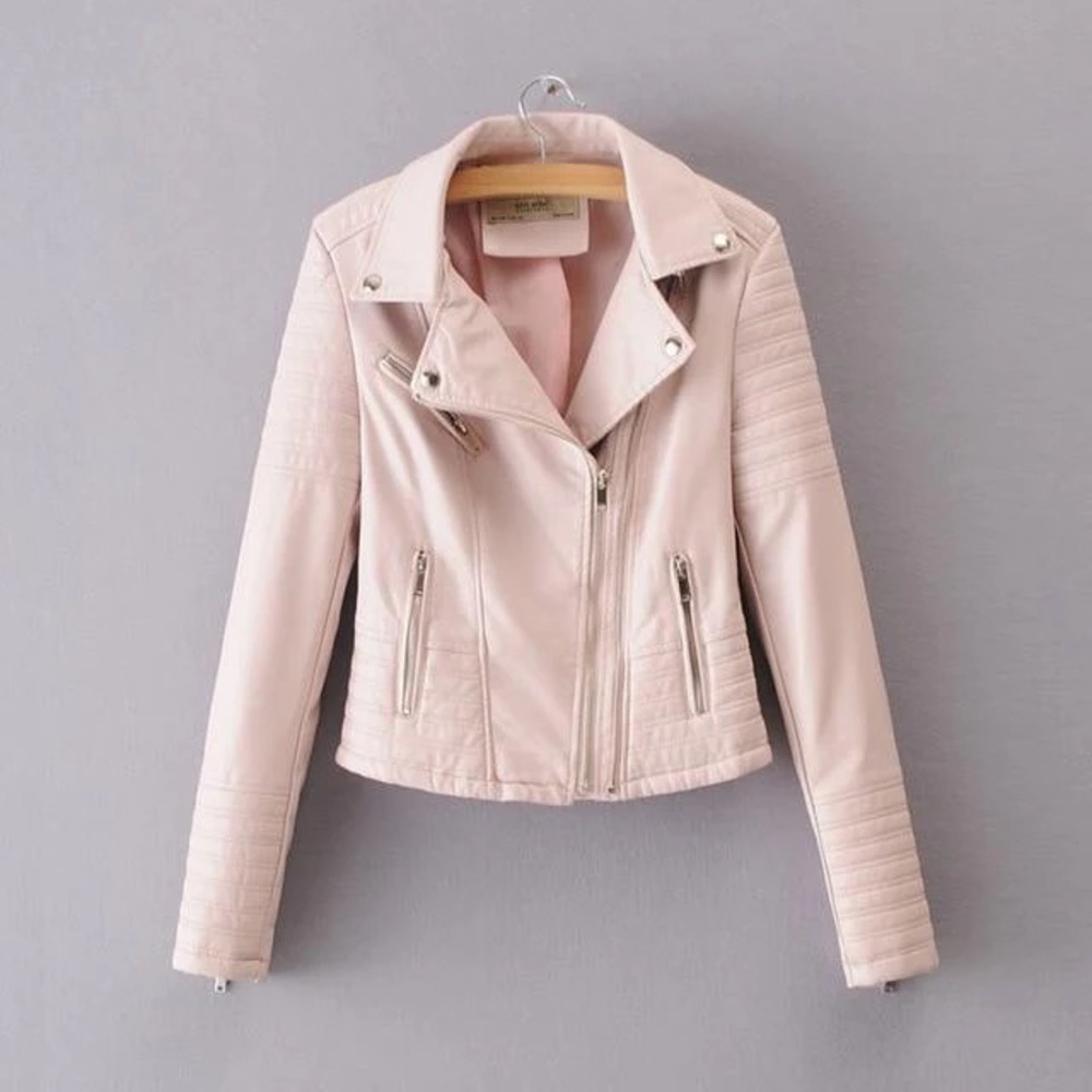 Zara Pink Classic Moto Jacket